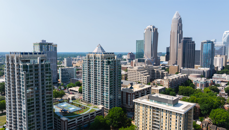 city with tall buildings