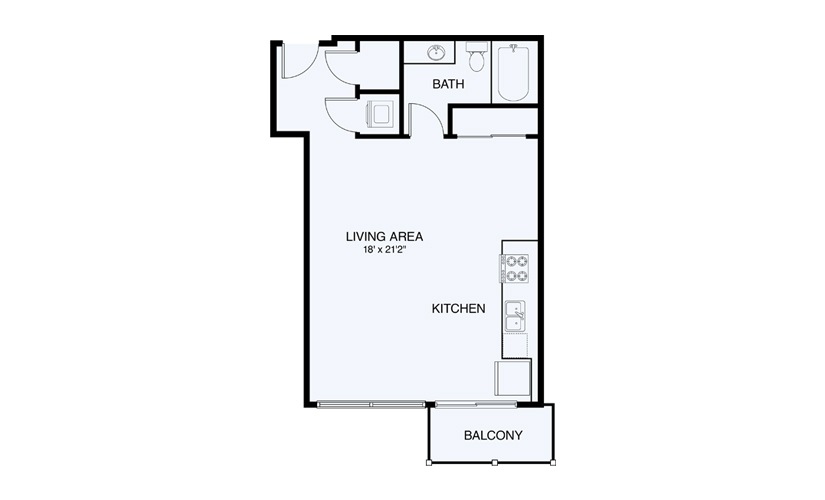 S4 Studio 1 Bath Floorplan