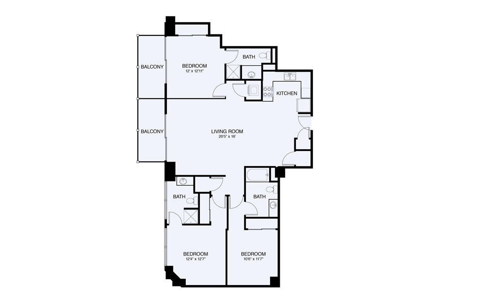 C7 3 bed 2 Bath Floorplan