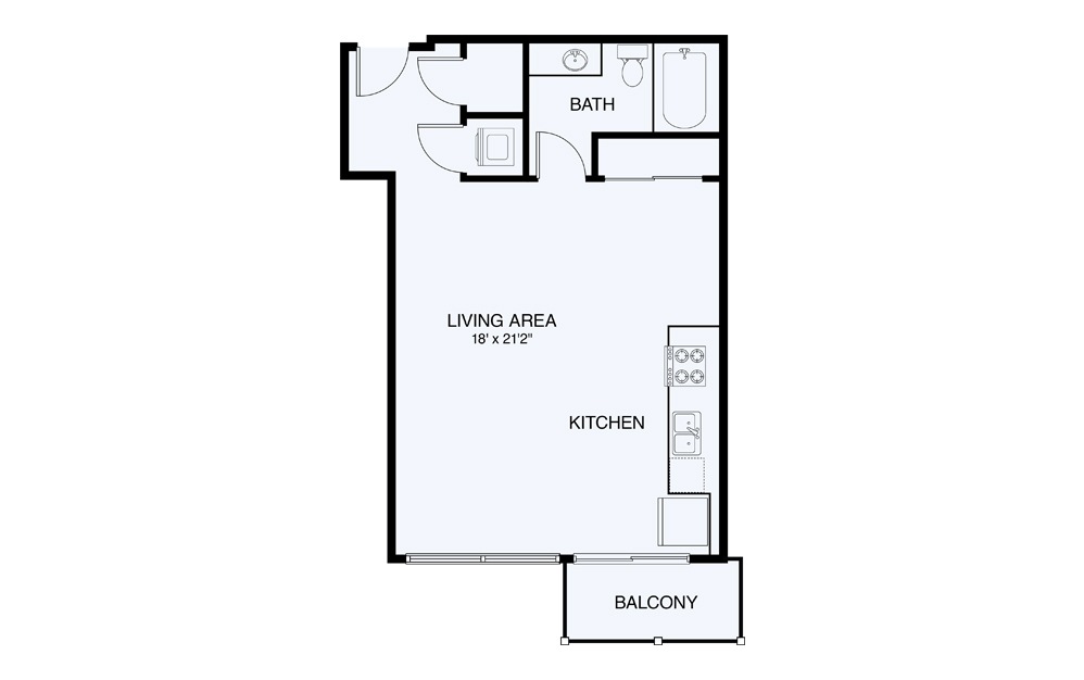 S4 Studio 1 Bath Floorplan